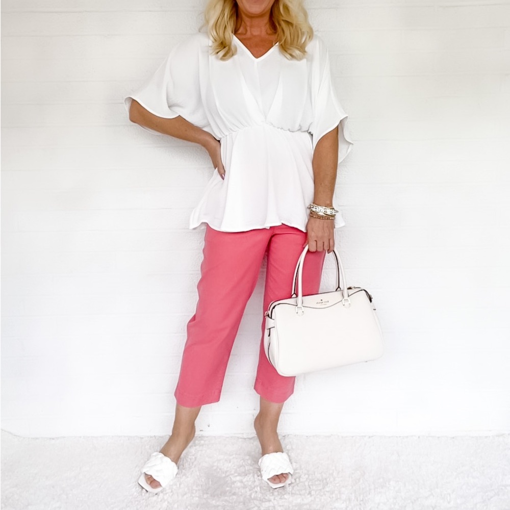 Talbots Coral / Watermelon Crop Pants - 4P